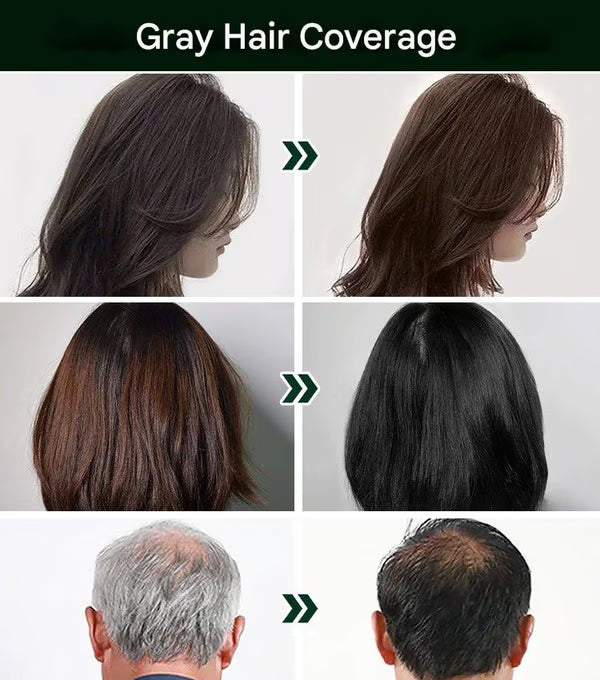 Vegetable hair dye shampoo in bubbles