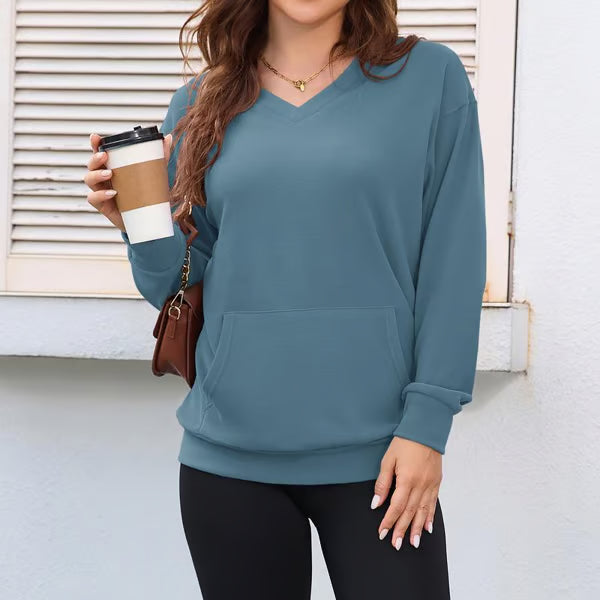 💥Women's Hatless V-Neck Hoodie with Pockets