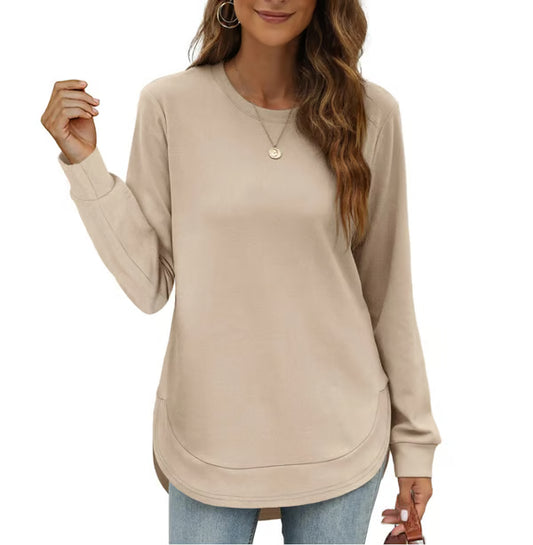 ⏰Hot Sale-Women's Sweatshirt Crewneck Curved Hem