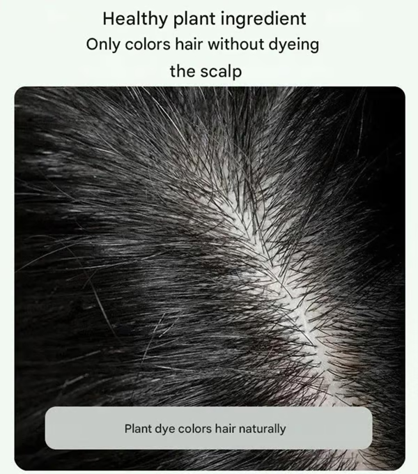 Vegetable hair dye shampoo in bubbles