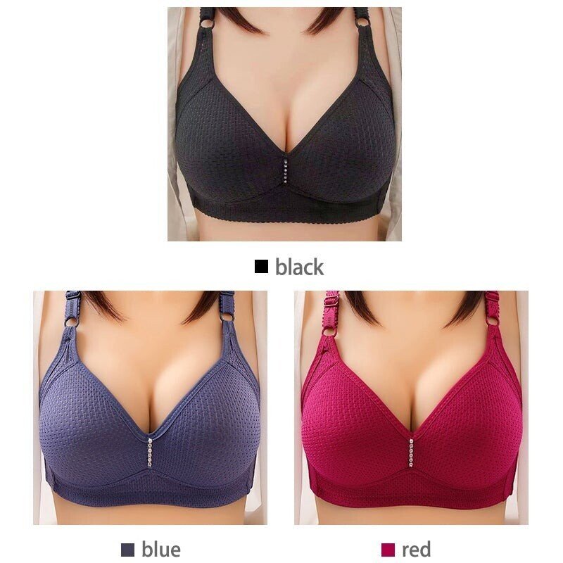 2022 Plus Size Bra Women Underwear Wire Free Comfort  Soft Breathable