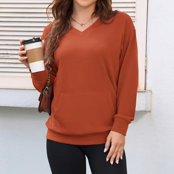 💥Women's Hatless V-Neck Hoodie with Pockets