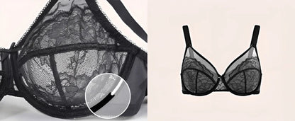 🔥🔥Floral Lace Plus Size Underwire Unlined Unpadded Minimizer Full Coverage Bra