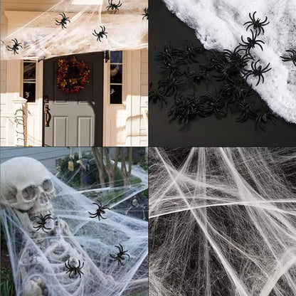 🏆2025 Halloween Hot Sale⚡Halloween Spider Web Décor – Spooky Decorations