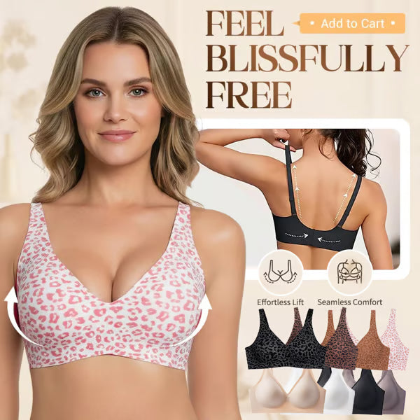 🏆🔥Super Firming Leopard Print Jelly Bra | Women Wirefree Bras 👍No More Sagging Breasts