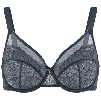 🔥🔥Floral Lace Plus Size Underwire Unlined Unpadded Minimizer Full Coverage Bra