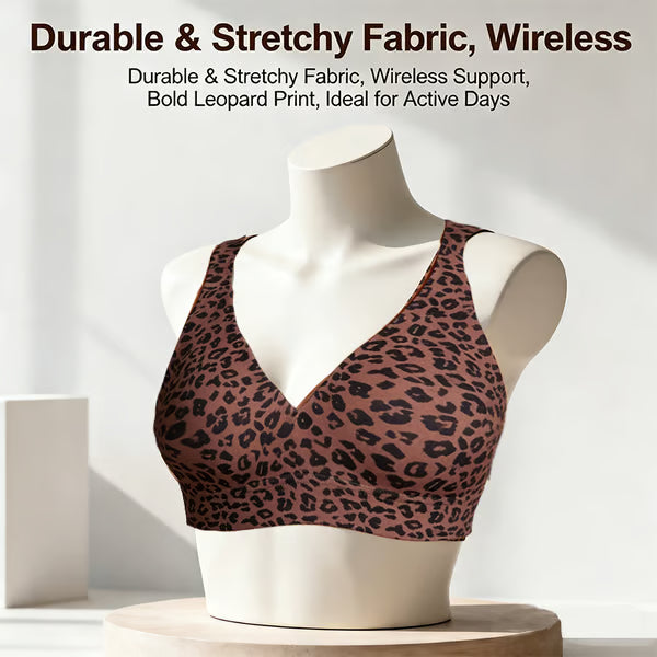 🏆🔥Super Firming Leopard Print Jelly Bra | Women Wirefree Bras 👍No More Sagging Breasts
