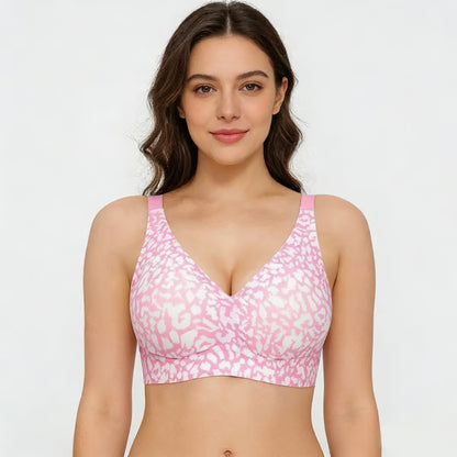 🏆🔥Super Firming Leopard Print Jelly Bra | Women Wirefree Bras 👍No More Sagging Breasts