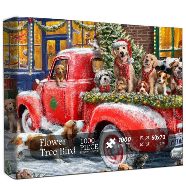 Puppy Christmas Parade Jigsaw Puzzle 500 1000 Pieces