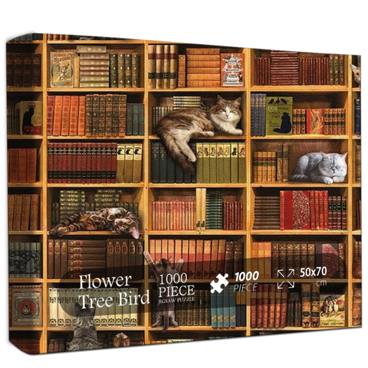 Cats and Books Jigsaw Puzzle 500 1000 Pieces