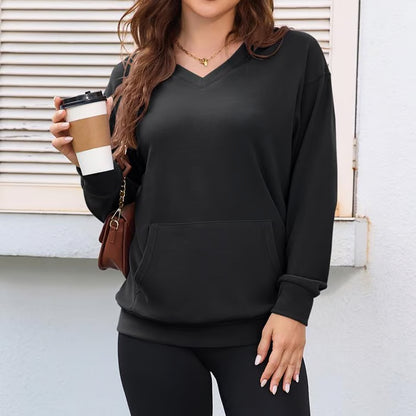 💥Women's Hatless V-Neck Hoodie with Pockets