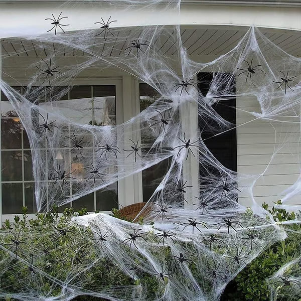 🏆2025 Halloween Hot Sale⚡Halloween Spider Web Décor – Spooky Decorations