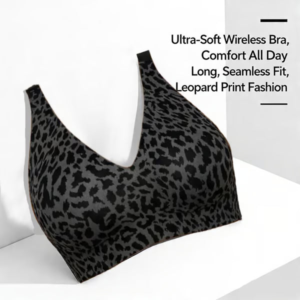 🏆🔥Super Firming Leopard Print Jelly Bra | Women Wirefree Bras 👍No More Sagging Breasts