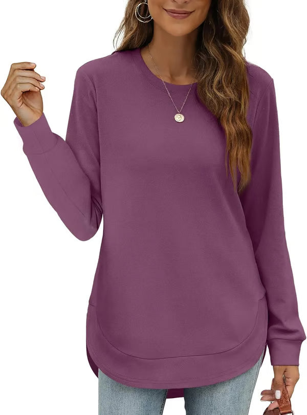 ⏰Hot Sale-Women's Sweatshirt Crewneck Curved Hem