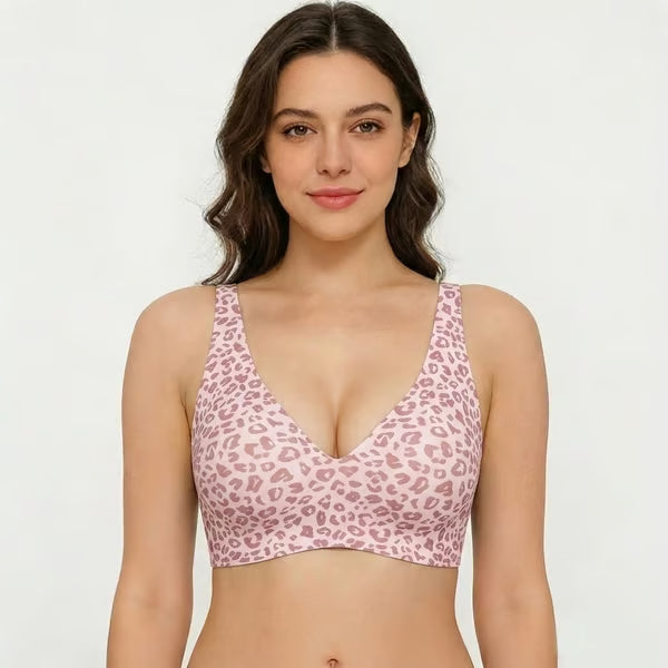 🏆🔥Super Firming Leopard Print Jelly Bra | Women Wirefree Bras 👍No More Sagging Breasts