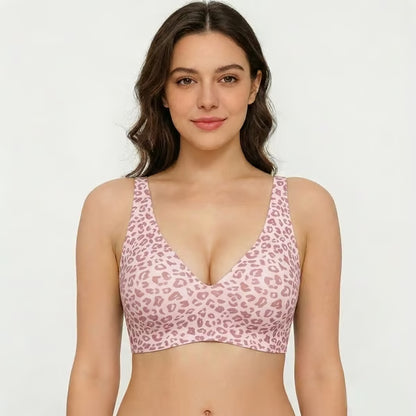 🏆🔥Super Firming Leopard Print Jelly Bra | Women Wirefree Bras 👍No More Sagging Breasts