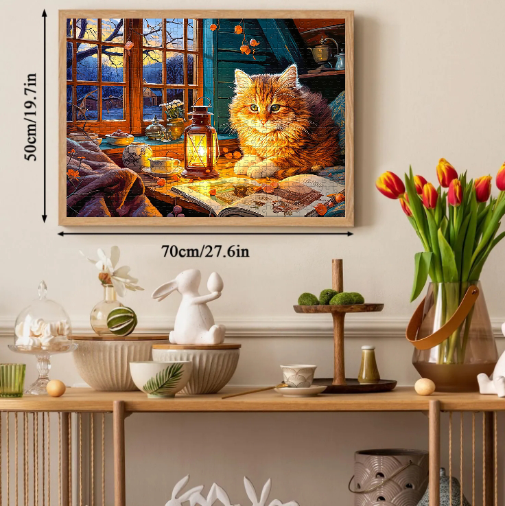 Books and Cat Jigsaw Puzzle 500 1000 Pieces