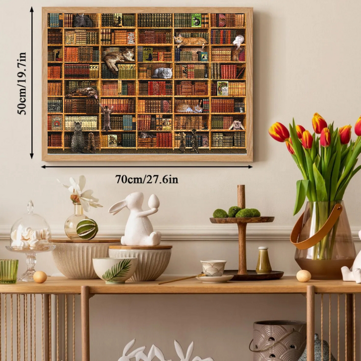 Cats and Books Jigsaw Puzzle 500 1000 Pieces