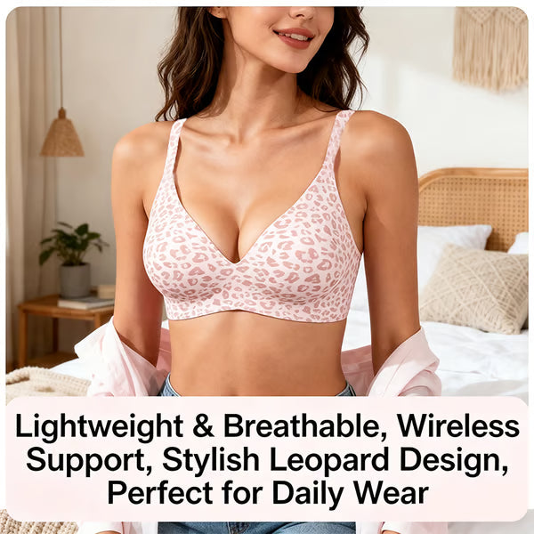 🏆🔥Super Firming Leopard Print Jelly Bra | Women Wirefree Bras 👍No More Sagging Breasts