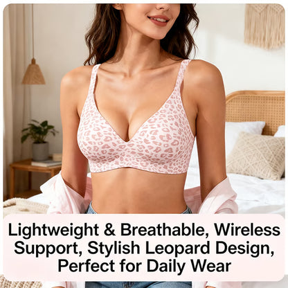 🏆🔥Super Firming Leopard Print Jelly Bra | Women Wirefree Bras 👍No More Sagging Breasts