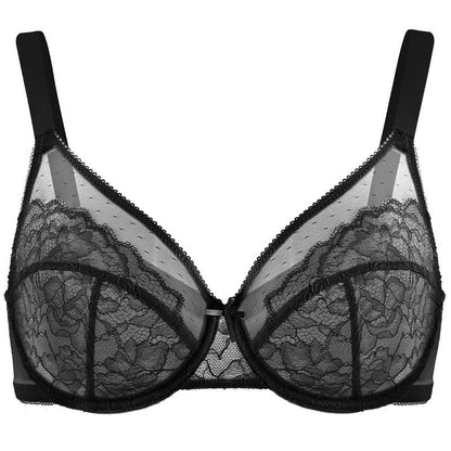 🔥🔥Floral Lace Plus Size Underwire Unlined Unpadded Minimizer Full Coverage Bra