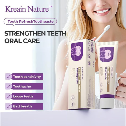 Kreain Nature Oral Care Toothpaste, Fresh Breath, Prevent Tooth Loss, Natural Ingredients, Gentle Care