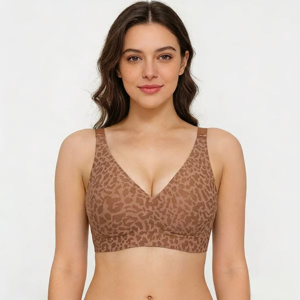 🏆🔥Super Firming Leopard Print Jelly Bra | Women Wirefree Bras 👍No More Sagging Breasts