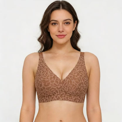 🏆🔥Super Firming Leopard Print Jelly Bra | Women Wirefree Bras 👍No More Sagging Breasts