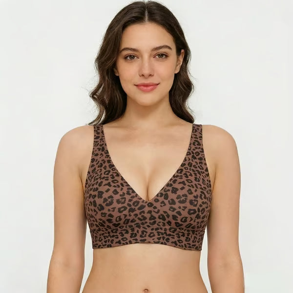 🏆🔥Super Firming Leopard Print Jelly Bra | Women Wirefree Bras 👍No More Sagging Breasts