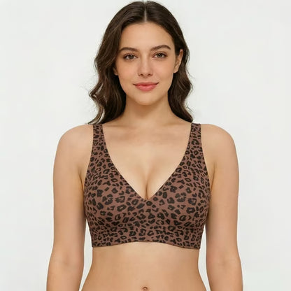 🏆🔥Super Firming Leopard Print Jelly Bra | Women Wirefree Bras 👍No More Sagging Breasts