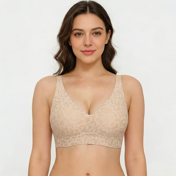 🏆🔥Super Firming Leopard Print Jelly Bra | Women Wirefree Bras 👍No More Sagging Breasts