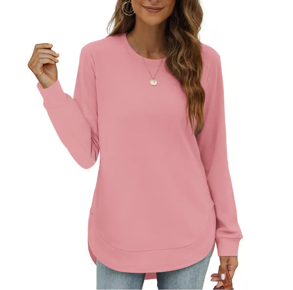 ⏰Hot Sale-Women's Sweatshirt Crewneck Curved Hem