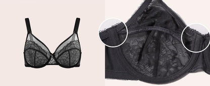 🔥🔥Floral Lace Plus Size Underwire Unlined Unpadded Minimizer Full Coverage Bra