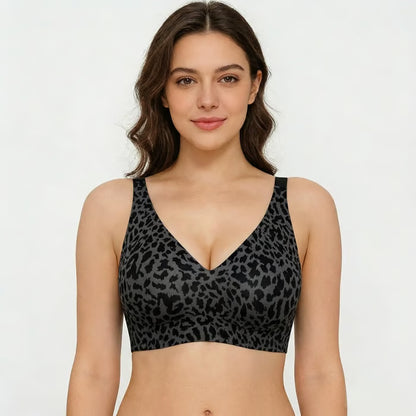 🏆🔥Super Firming Leopard Print Jelly Bra | Women Wirefree Bras 👍No More Sagging Breasts