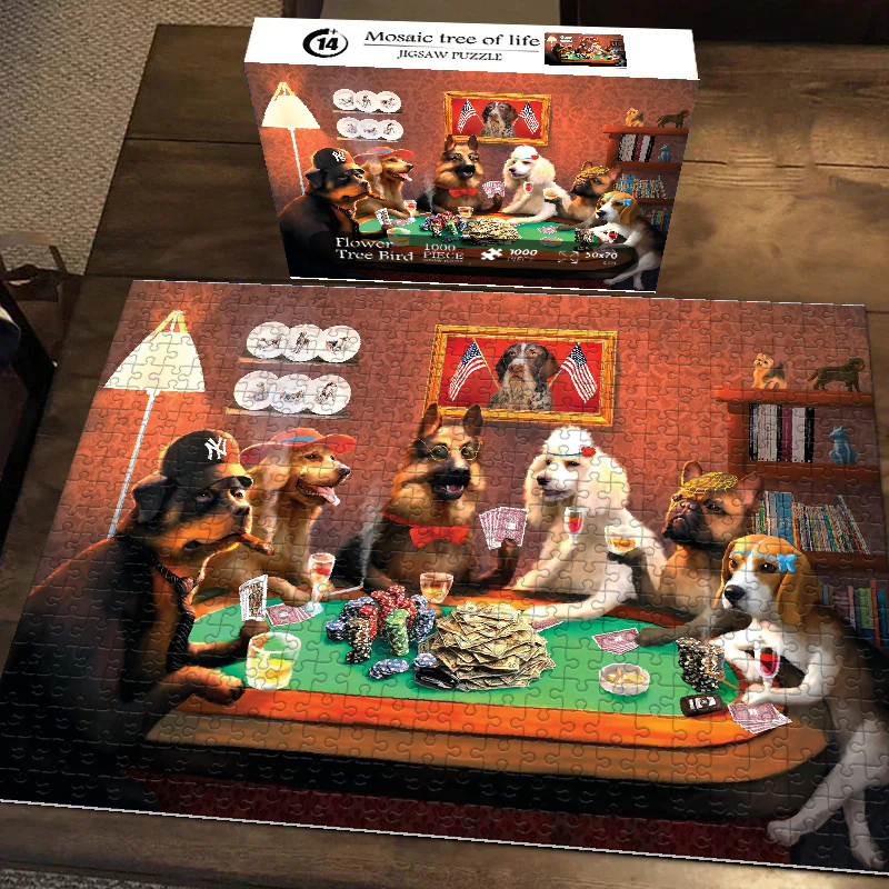 Dog Poker Night Jigsaw Puzzle 500 1000 Pieces