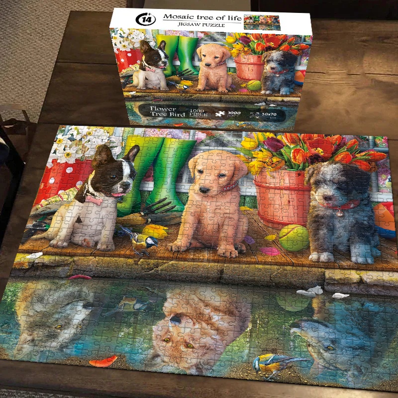 Puppy Reflections Jigsaw Puzzle 500 1000 Pieces