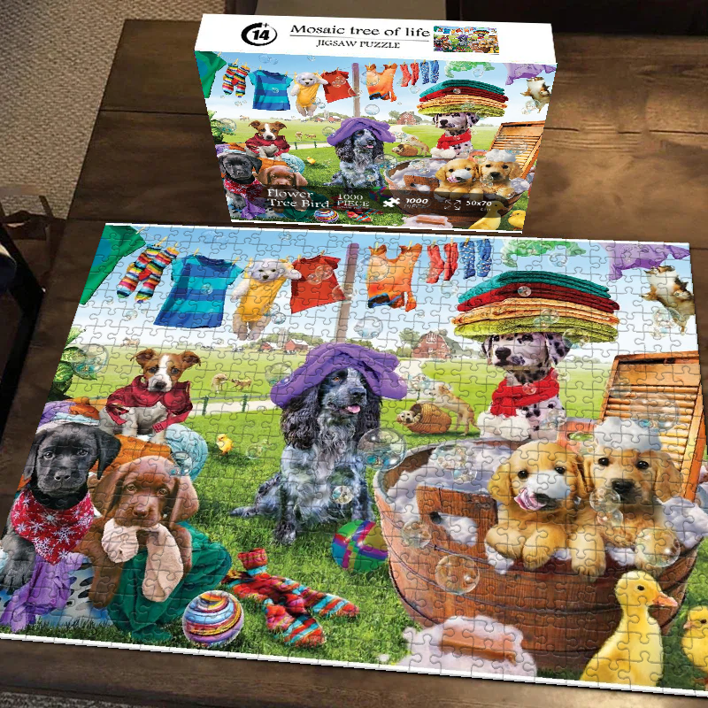 Puppy Laundry Day Jigsaw Puzzle 500 1000 Pieces