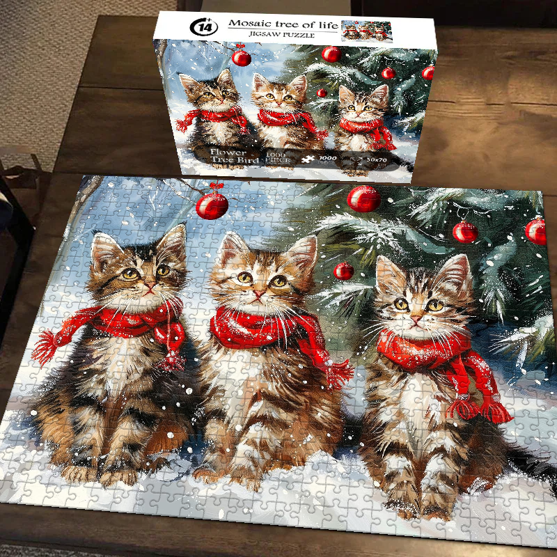 Christmas Kittens Jigsaw Puzzle 500 1000 Pieces