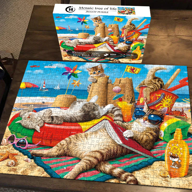 Cats and Books Jigsaw Puzzle 500 1000 Pieces